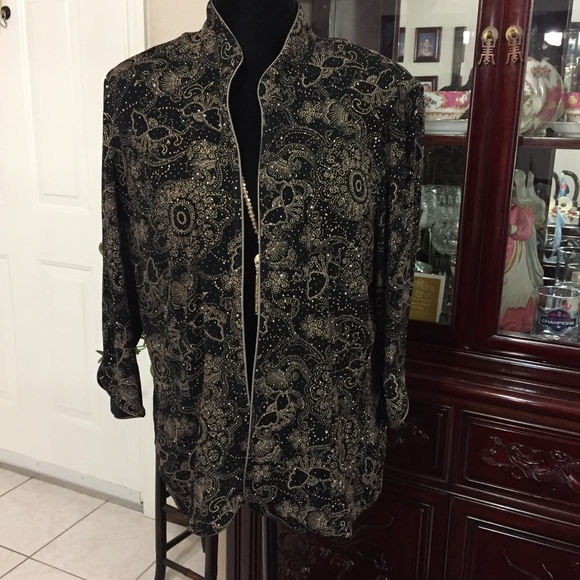 Alex Evenings Black and Gold Jacket - Picture 4 of 7